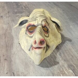 Pig‎ Man Killer Pig Halloween Mask  Scary Horror Costume Accessory Seasons EUC